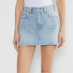 Aritzia Light Wash Denim Mini Skirt